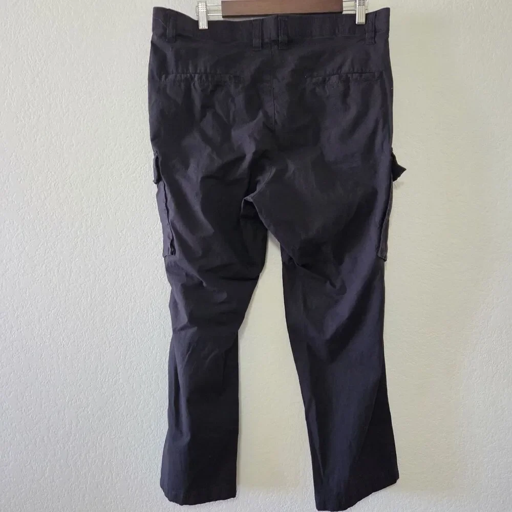 BYLT Weekender Cargo Pants Mens 36 Black Ripstop Tapered Stretch